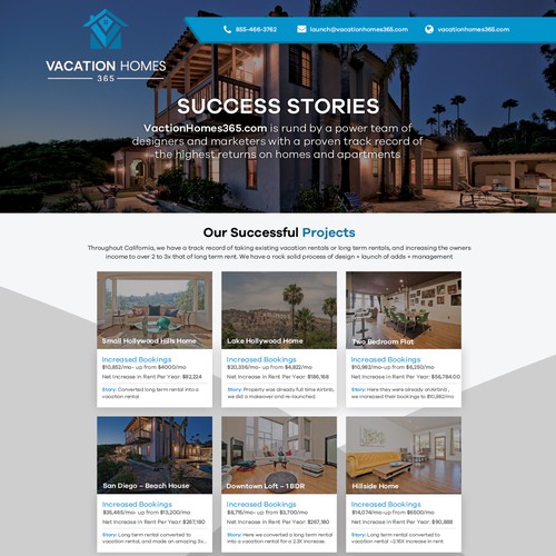 Success Stories page design Design by 99boys