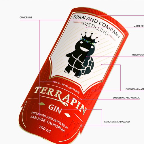 Gin Bottle Label Design by Antidotooo™