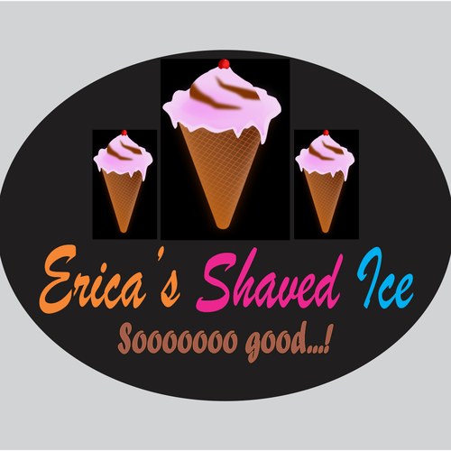 Create a striking Shaved Ice Illustration for Erica's Shaved Ice Logo