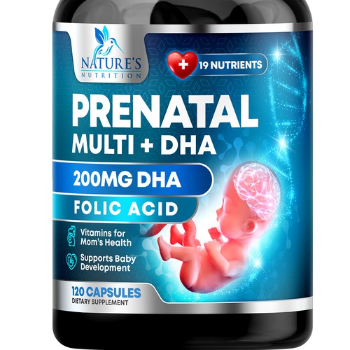 Prenatal Vitamins Label Design needed for Nature's Nutrition Réalisé par rembrandtjurin