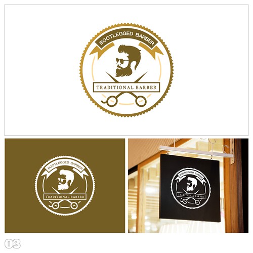 Traditional Barber shop logo Design by Manoj Gajjar