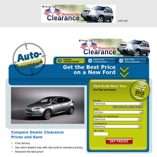 Help an Automotive Website with a new landing page ad Design by Miz Badger