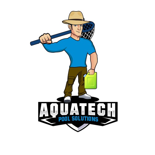 AQUATECH pool solutions logo Design réalisé par Consort Solutions