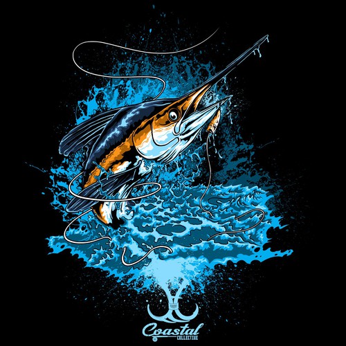 Cool fishing shirt for new outdoor brand, T-shirt contest