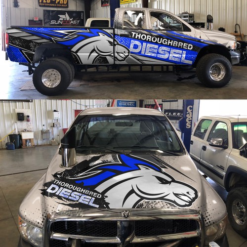 Thoroughbred Diesel needs a Wrap for their RACE TRUCK! Design réalisé par aricaturrash