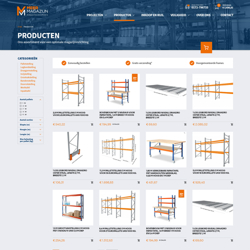 Creative website templates for a leading pallet racks company_ Meermagazijn Design von ChickenDinner