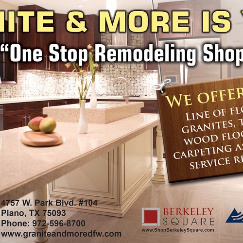 Create an ad for Granite and More Postcard, flyer or print contest