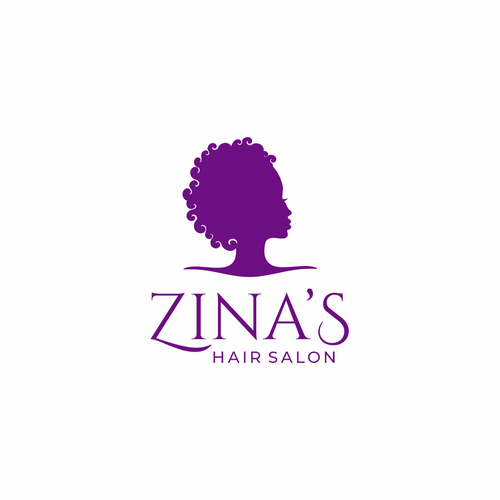 Showcase African Heritage and Glamour for Zina's Hair Salon Logo Design by Ok Lis