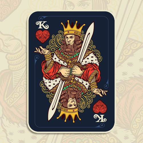 We want your artistic take on the King of Hearts playing card Design by Blankids