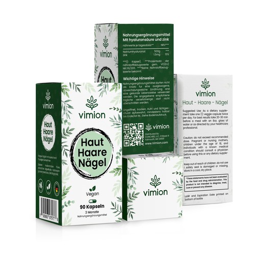 Packaging design for a German brand of high-quality food supplements Design by Designlifelk