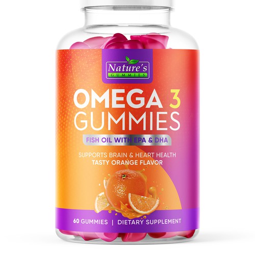 Tasty Omega 3 Fish Oil Gummies Design needed for Nature's Gummies Design réalisé par UniqueHub