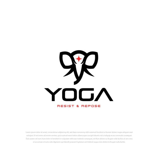 punk-rock elephant logo, for conflict yoga specialists. Diseño de Neutra®