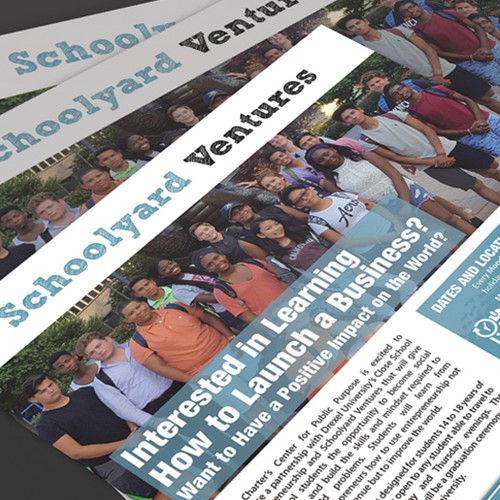 One page flyer for program that supports teen entrepreneurs Design by Saqi.KTS