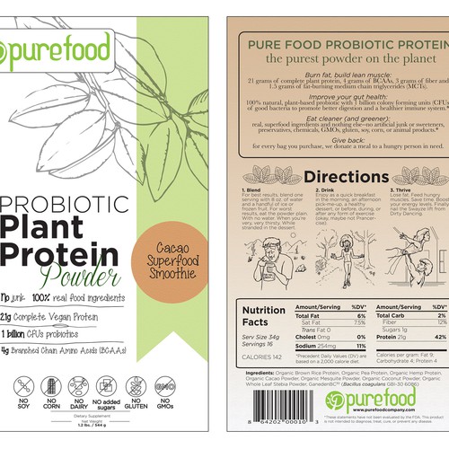 Guaranteed Winner! - Design a Simple, Typography-driven Product Label for Our Healthy Protein Powder Design by AnaConstant