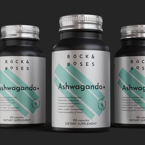 Minimal Supplement Label for a Vitamin Bottle Diseño de podbara