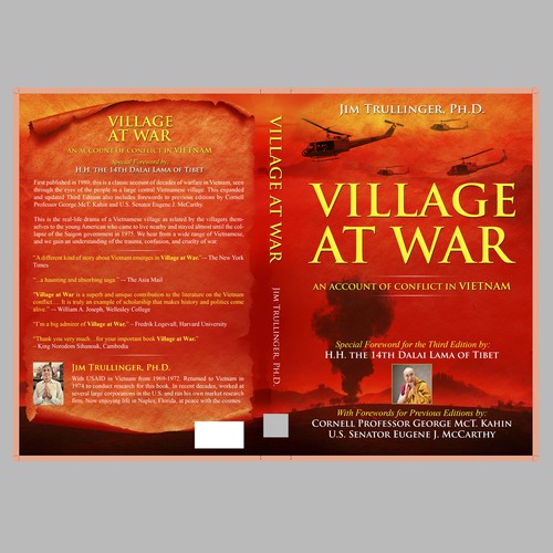 Cover for Third Edition of Classic Work on the Vietnam War. Special Foreword by H.H. the Dalai Lama. Design réalisé par marpon jake