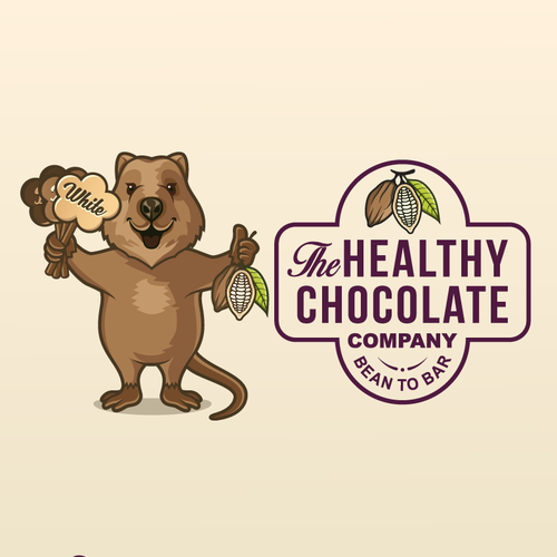 The Healthy Chocolate Company needs our happy mascot to be drawn and immortalised. Design by The Magical