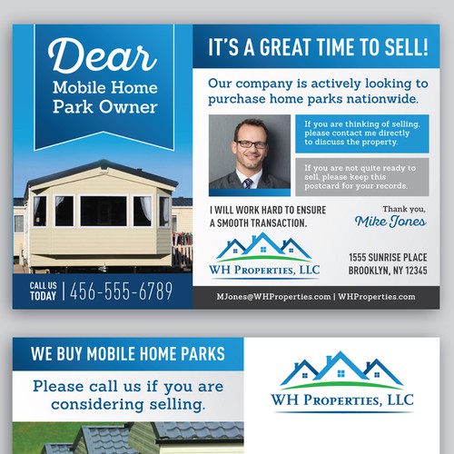Create an eye catching postcard for use by a real estate investment