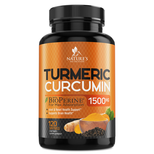 Nature's Nutrition - Needs a Colorful Turmeric Product Label Design by gs-designs