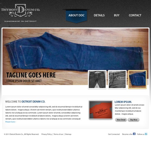 Detroit Denim Co., needs a new website design Diseño de -rezQ-