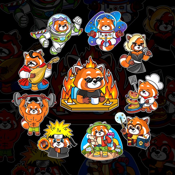 Red panda stikers