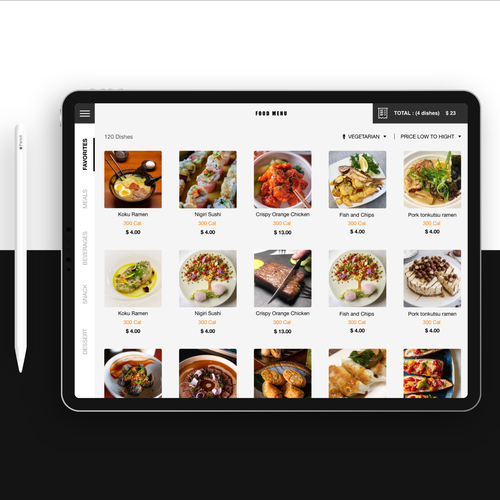 DIGITAL MENU FOR RESTAURANTS (IPAD FORMAT FOR RESTAURANT PATRONS) Design von ALRGR