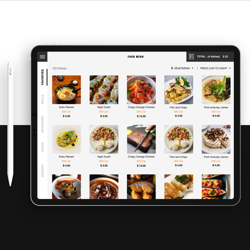 DIGITAL MENU FOR RESTAURANTS (IPAD FORMAT FOR RESTAURANT PATRONS) Design by Siregaraldo