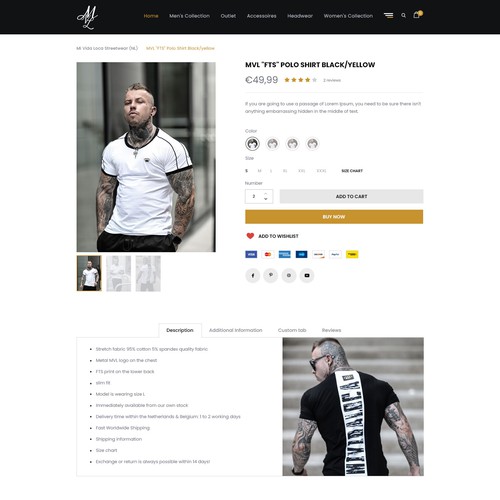 Mi vida loca Streetwear webdesign productpage and homepage Design by AKDCreative