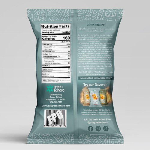 Design African style potato chips packaging Design by Noha.Akkad