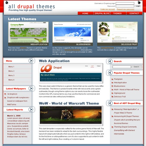 Design di Exciting Design for New Drupal Template store - Win $700 and more work di BigPimpin