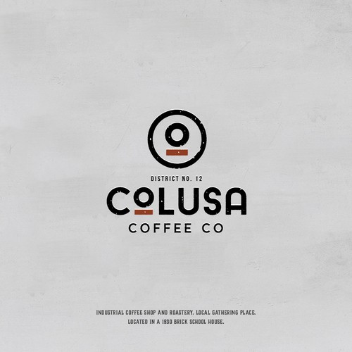 Design an industrial coffee house logo. Alternate logo with  District No. 12 Diseño de merci dsgn