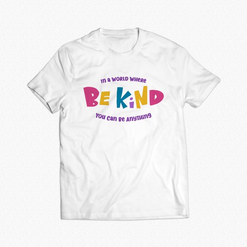 Design BE KIND Colorful Kids T-shirt Design di tangguhtarantula