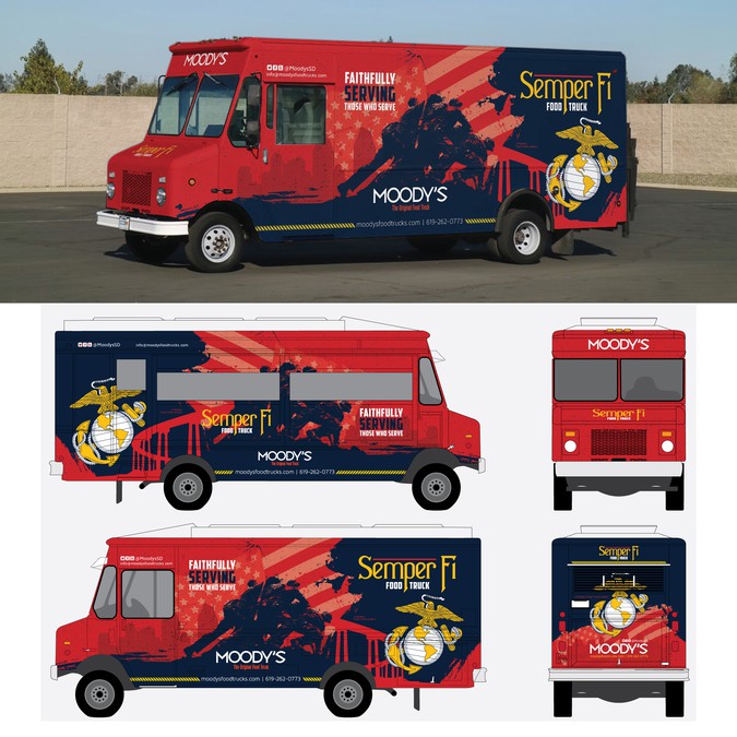 Design A Kickass Food Truck Wrap For Marine Base Car