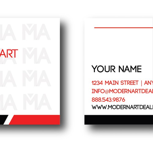 Create a MODERN logo and business card for a fine art gallery specializing in modern art Design by wendizzle10
