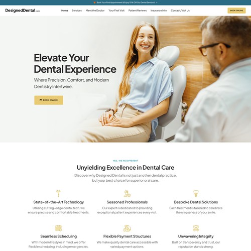 Home page for dental practice Design by keilaMaria