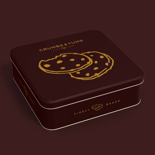 crums and yums cookie tin Design by kyzi