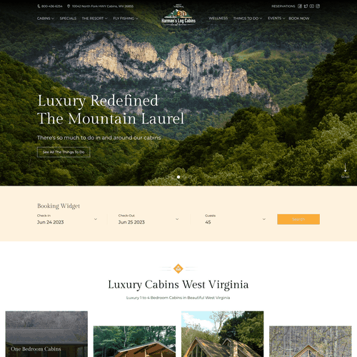 Design a website for luxury log cabin vacation rentals in the mountains Design by Parth UI/UX Expert