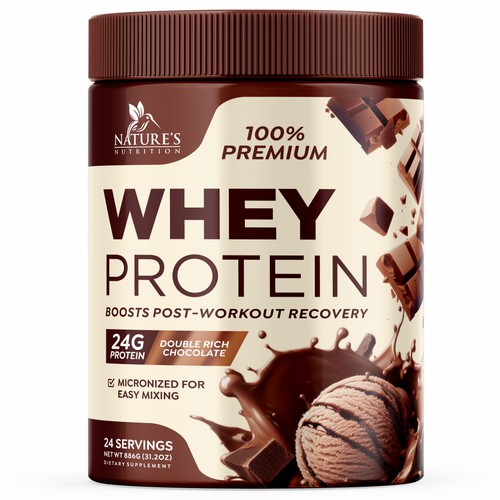 Tasty Whey Protein Chocolate Design Needed for Nature's Nutrition Design by GenScythe