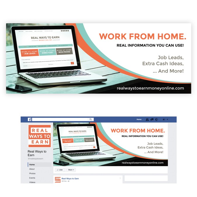 Create a Facebook Cover For a Work From Home site Facebook cover contest
