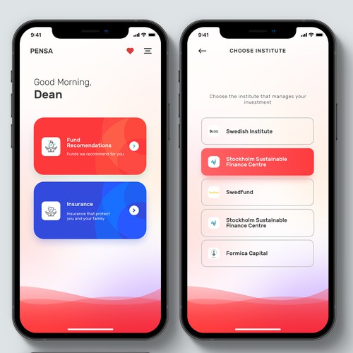 Refresh of an existing Fund Selection APP Design by boomBox