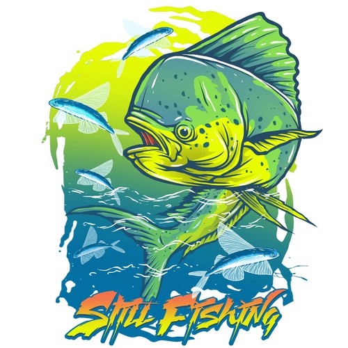 Neon Green Mahi Mahi Performance Shirt - XS