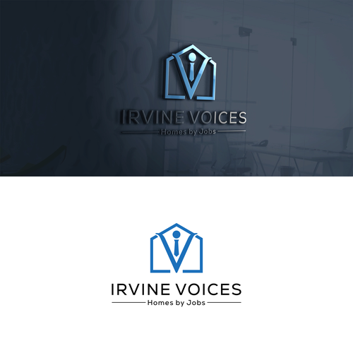 Irvine Voices - Homes for Jobs Logo Design by SuperYes!