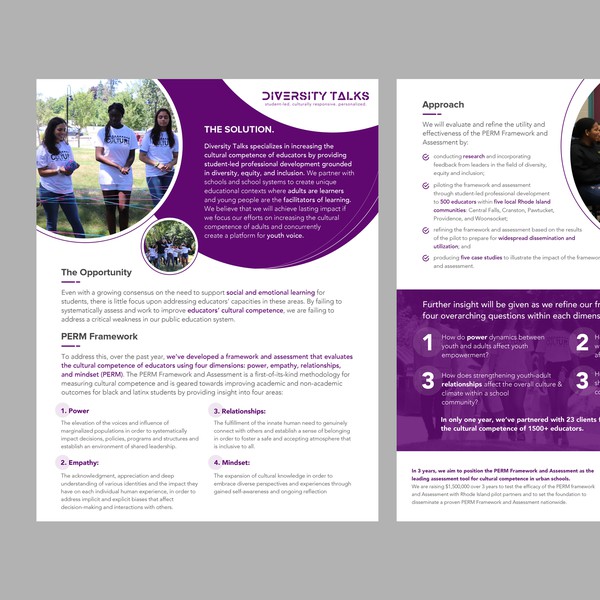One-pager design for Diversity Talks