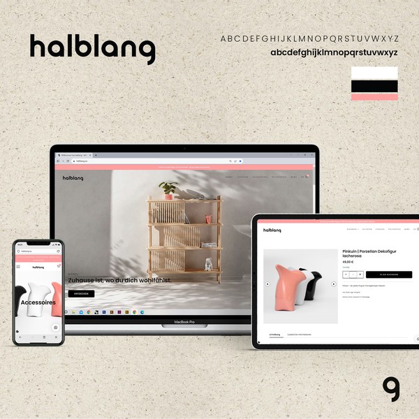 Design by deleted-8203413 titled "Branding und Webdesign für halblang"
