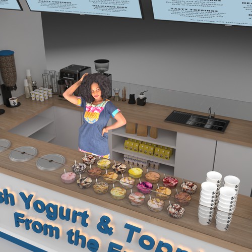 Design a 3D render for food serving kiosk Ontwerp door PHUHO