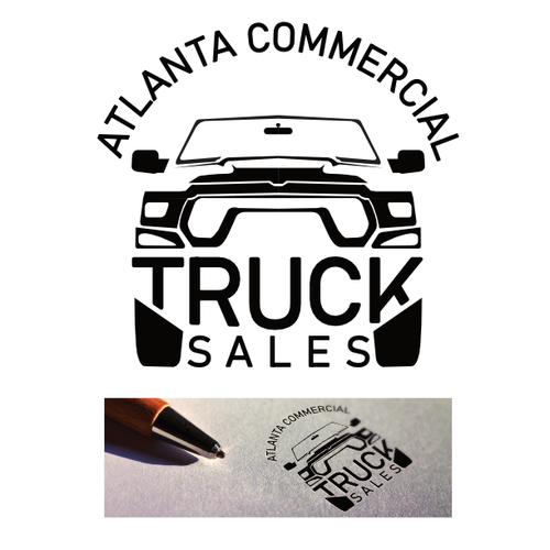 Truck Dealer new bold logo. box truck stencil with the name Atlanta Commercial Truck sales and rentals on the side of th Design by ctrw