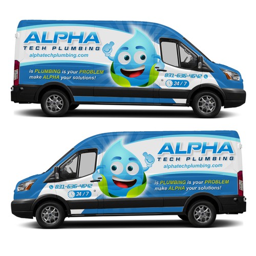 Fun Plumbing van wraps! logo and inspo pic provided! Design by xen art