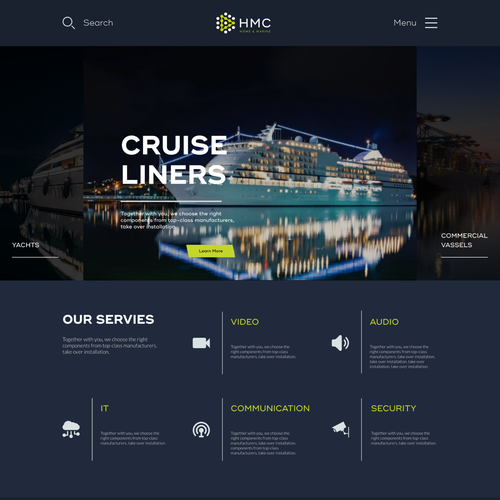 Designs | Website Redesign for Unique Superyacht and Cruise Ship ...