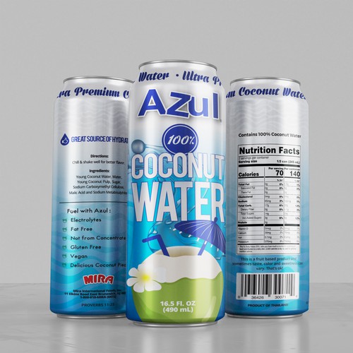 HELP CREATE A COCONUT WATER LABEL PART OF COCONUT WATER LINEUP 100% COCONUT WATER Diseño de Dimario Moretti