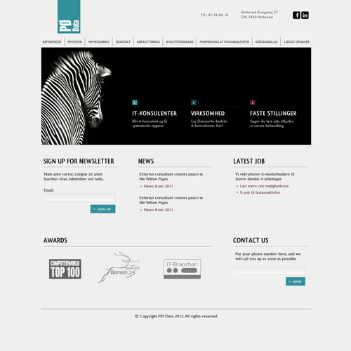 Web page design contest entry by tündérke